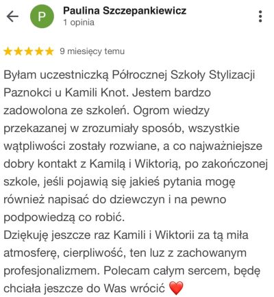 Opinie półroczna szkoła stylizacji paznokci